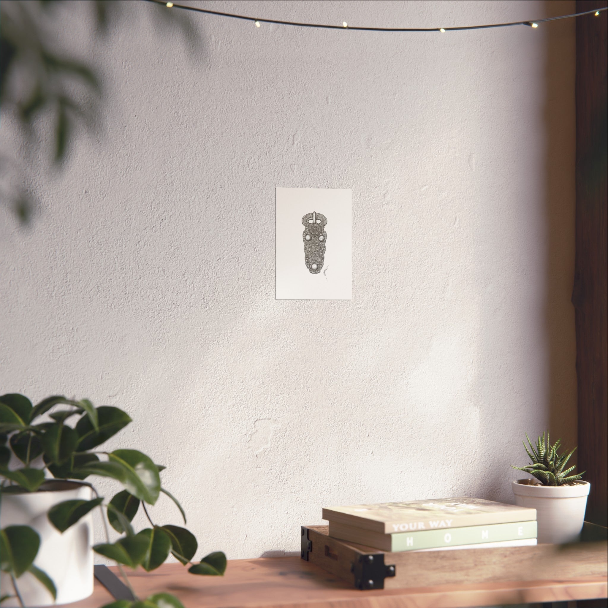 The Sutton Hoo belt buckle - dotwork art print